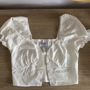 cute discontinued princess polly white crop top